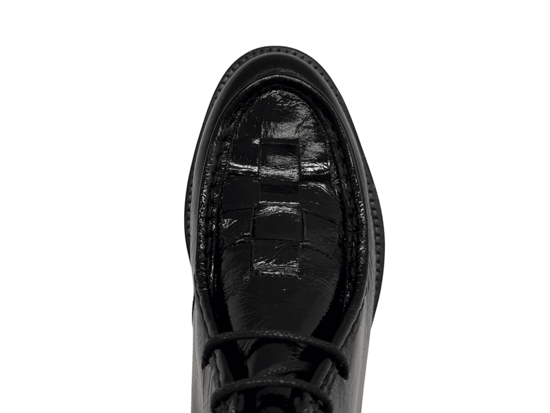 A9091 Black Naplack Snøresko Billi Bi