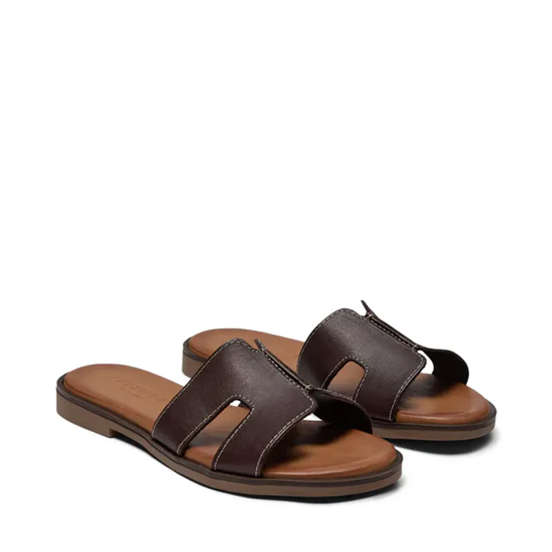 Pam Brown Leather Sandal Pavement