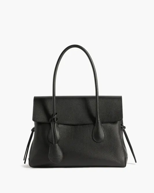 Hovedbilde Lydia Tote Bag Grained Leather Black Flattered