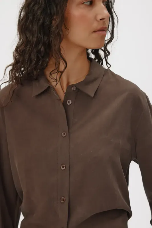 Ally Shirt Espresso Brown Six Ámes