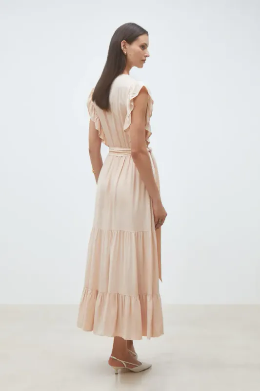 Coraly Midi Dress Nude Suncoo Paris